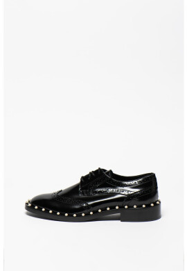 Twinset Кожени обувки Stringata Brogue с перли - Pepit.bg