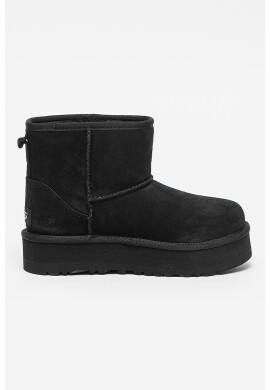 UGG Велурени боти Classic Mini - Черен - Pepit.bg