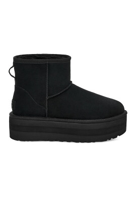 UGG Велурени непромокаеми боти Classic Mini с равна платформа - Черен - Pepit.bg
