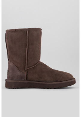 UGG Велурени боти Classic Short II - Тъмнокафяв - Pepit.bg