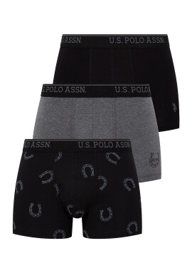 US Polo Assn Боксерки - 3 чифта - Черен/Сив меланж - Pepit.bg