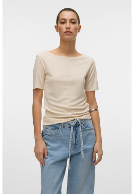 Vero Moda Тениска с модал с деколте тип лодка - Pepit.bg