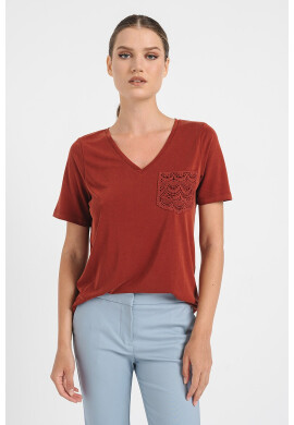 Vero Moda Тениска с шпиц с модал - Pepit.bg
