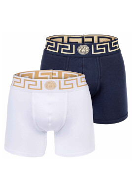 Versace Боксерки Topeka с лого - 2 чифта - Бял/Син - Pepit.bg