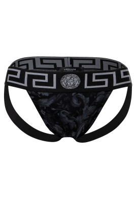 Versace Джокстрап с лого - Черен/Сив - Pepit.bg