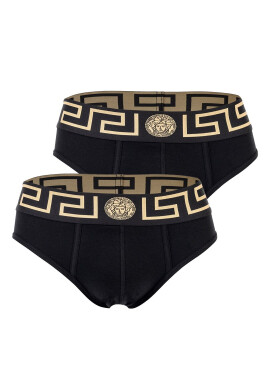 Versace Слипове с лого - 2 чифта - Черен - Pepit.bg