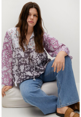 VIOLETA BY MANGO Ефирна блуза тип туника India - Pepit.bg