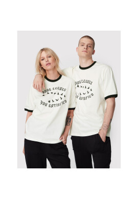 2005 Тишърт Unisex X Leeves „Satisfied” Бял Regular Fit - Pepit.bg