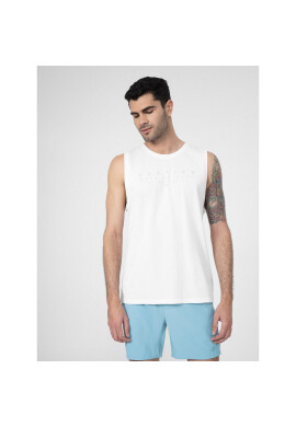 4F Мъжки топ SS23TTSHM368 Бял Regular Fit - Pepit.bg