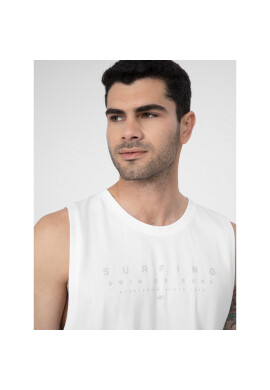 4F Мъжки топ SS23TTSHM368 Бял Regular Fit - Pepit.bg
