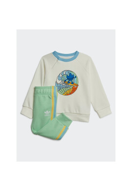 adidas Анцуг Graphic Print Crew Set IB8615 Бял Regular Fit - Pepit.bg