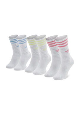 adidas Комплект 3 чифта дълги чорапи мъжки Solid Crew Sock H32329 Бял - Pepit.bg