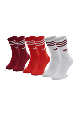 adidas Комплект 3 чифта дълги чорапи мъжки Solid Crew Sock H32331 Червен - Pepit.bg