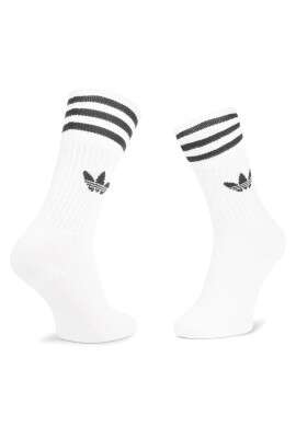 adidas Комплект 3 чифта дълги чорапи мъжки Solid Crew Sock S21489 Бял - Pepit.bg