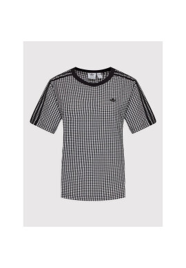 adidas Тишърт Gingham HB9454 Черен Regular Fit - Pepit.bg