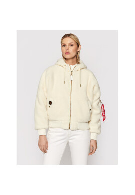 Alpha Industries Преходно яке Ma-1 Os Hooded Teddy 118002 Бял Regular Fit - Pepit.bg