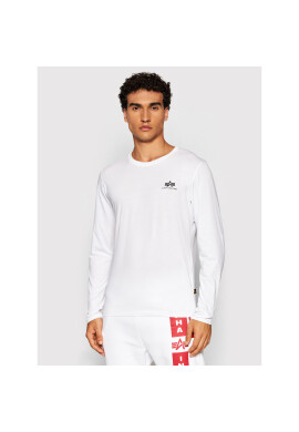 Alpha Industries Тениска с дълъг ръкав Basic Small Logo 198517 Бял Regular Fit - Pepit.bg