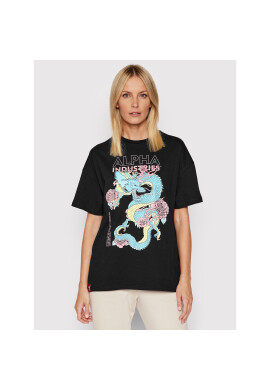 Alpha Industries Тишърт Heritage Dragon 106064 Черен Oversize - Pepit.bg