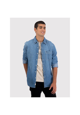 American Eagle дънкова риза 015-0153-2182 Син Slim Fit - Pepit.bg