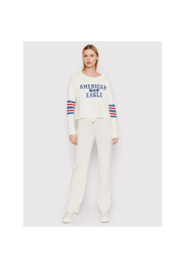 American Eagle Пуловер 034-0348-9575 Бял Regular Fit - Pepit.bg