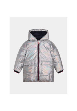 Billieblush Пухено яке U16363 Сребрист Regular Fit - Pepit.bg