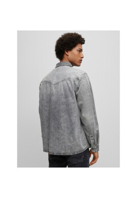 Boss дънкова риза Lebop 50489489 Сив Relaxed Fit - Pepit.bg