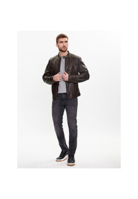 Boss Кожено яке 50485083 Кафяв Slim Fit - Pepit.bg