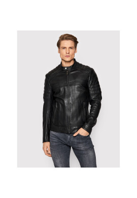 Boss Кожено яке Junow1 50467279 Черен Slim Fit - Pepit.bg