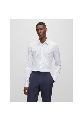 Boss Риза P-Roan 50497111 Бял Slim Fit - Pepit.bg