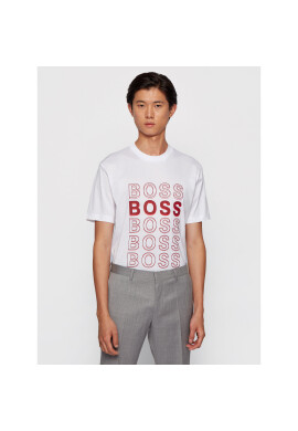 Boss Тишърт Tiburt 204 50442115 Бял Regular Fit - Pepit.bg