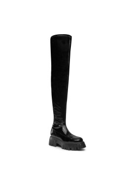 Buffalo Чизми Lion Overknee 1220020 Черен - Pepit.bg
