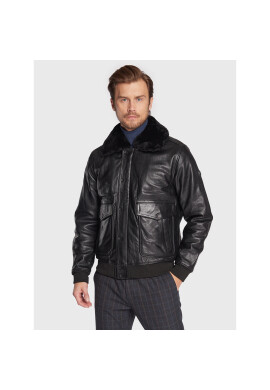 Bugatti Кожено яке 222 034 Черен Regular Fit - Pepit.bg