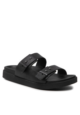 Calvin Klein Чехли Double Strap Sandal Lth HM0HM00467 Черен - Pepit.bg