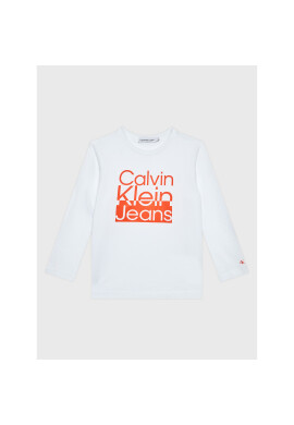 Calvin Klein Jeans Блуза Box Logo IB0IB01451 Бял Regular Fit - Pepit.bg