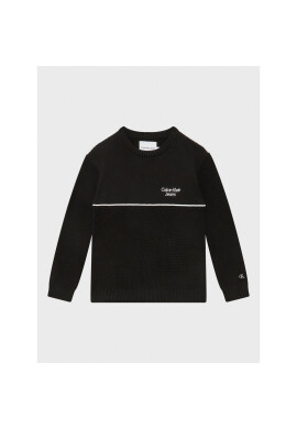 Calvin Klein Jeans Пуловер Piping Stack Logo IB0IB01363 Черен Regular Fit - Pepit.bg