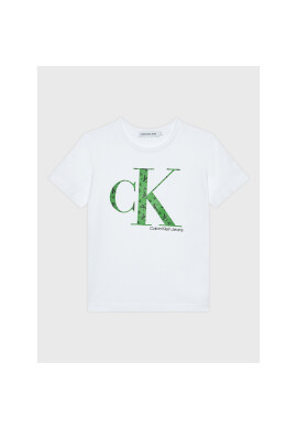 Calvin Klein Jeans Тишърт Grid Monogram IB0IB01455 Бял Regular Fit - Pepit.bg