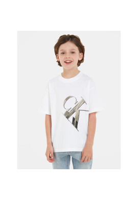 Calvin Klein Jeans Тишърт Hyper Real IB0IB01884 Бял Regular Fit - Pepit.bg