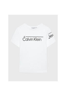 Calvin Klein Jeans Тишърт Institutional Lined Logo IB0IB01321 Бял Regular Fit - Pepit.bg