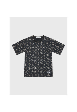 Calvin Klein Jeans Тишърт Monogram Grid IB0IB01476 Черен Regular Fit - Pepit.bg