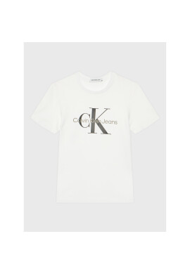 Calvin Klein Jeans Тишърт Monogram Logo IU0IU00267 Бял Regular Fit - Pepit.bg