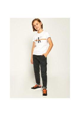 Calvin Klein Jeans Тишърт Monogram Stripe IB0IB00448 Бял Regular Fit - Pepit.bg