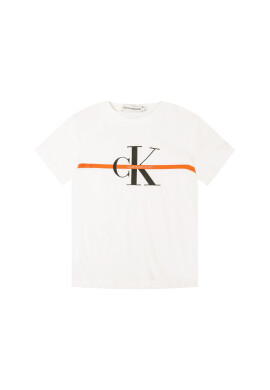 Calvin Klein Jeans Тишърт Monogram Stripe IB0IB00448 Бял Regular Fit - Pepit.bg