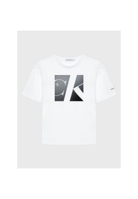 Calvin Klein Jeans Тишърт Reflective Monogram Logo IB0IB01336 Бял Regular Fit - Pepit.bg