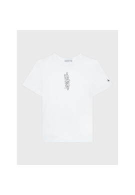 Calvin Klein Jeans Тишърт Repeat Inst. Logo IB0IB01569 Бял Regular Fit - Pepit.bg