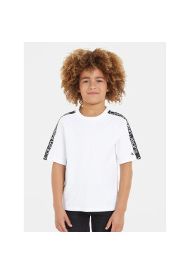 Calvin Klein Jeans Тишърт Tape IB0IB01877 Бял Regular Fit - Pepit.bg