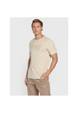 Calvin Klein Тишърт Distorted K10K110113 Бежов Regular Fit - Pepit.bg