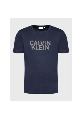 Calvin Klein Тишърт Distorted K10K110113 Тъмносин Regular Fit - Pepit.bg