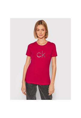 Calvin Klein Тишърт Embossed Shine XAP Розов Regular Fit - Pepit.bg