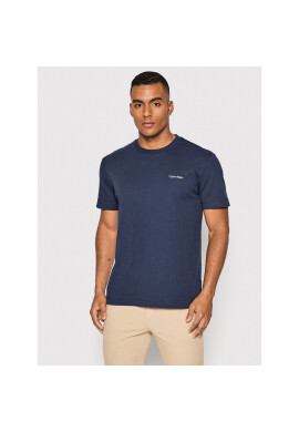 Calvin Klein Тишърт Micro Logo Interlock K10K109894 Тъмносин Regular Fit - Pepit.bg