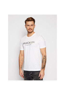 Calvin Klein Тишърт Text Reverse Front Logo K10K106402 Бял Regular Fit - Pepit.bg